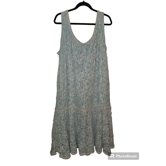 Vtg Judith Ann Plus Drop Waist Sequin & Beaded Long Jacket & Dress Sz XXL 18/20 - Picture 2 of 7